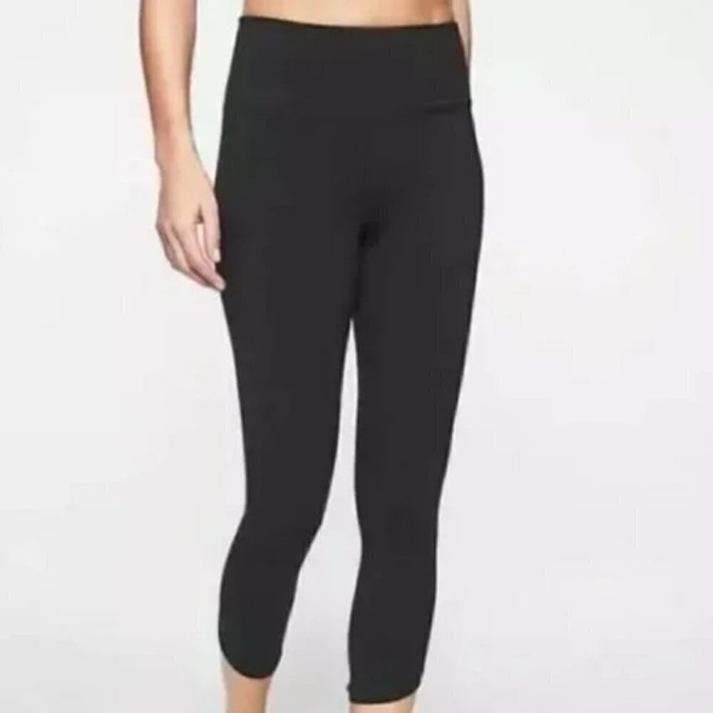ATHLETA Be Present Capri Leggings Organic Cotton Black S EUC